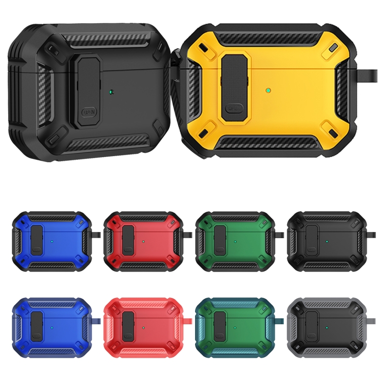 For AirPods Pro 2 Shield Shockproof Earphone Protective Case with Hook(Red)