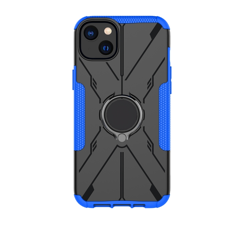For iPhone 14 Plus Armor Bear Shockproof PC + TPU Phone Case with Ring(Blue) For iPhone 14 Plus Armor Bear Shockproof PC + TPU Phone Case with Ring(Blue)