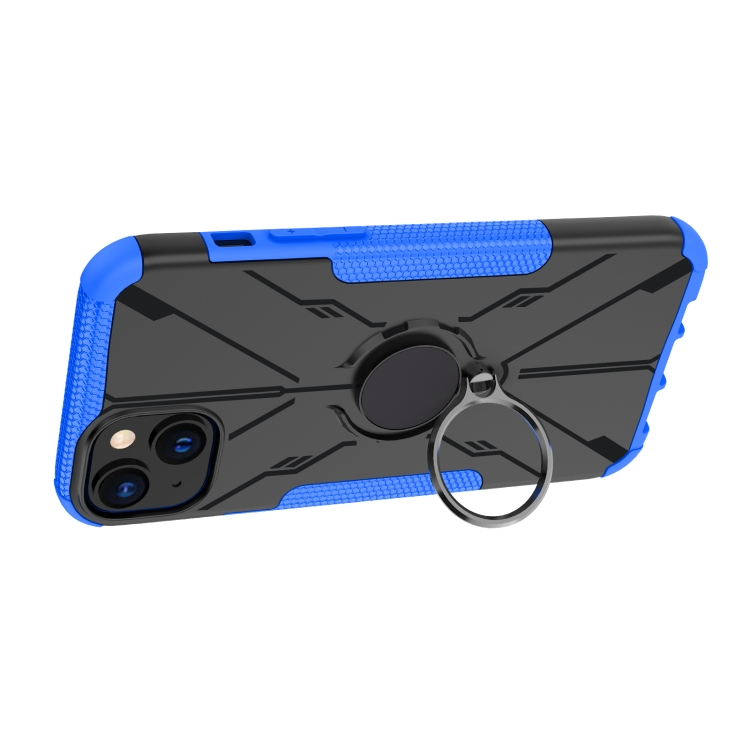 For iPhone 14 Plus Armor Bear Shockproof PC + TPU Phone Case with Ring(Blue) For iPhone 14 Plus Armor Bear Shockproof PC + TPU Phone Case with Ring(Blue)