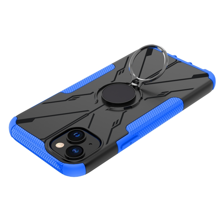 For iPhone 14 Plus Armor Bear Shockproof PC + TPU Phone Case with Ring(Blue) For iPhone 14 Plus Armor Bear Shockproof PC + TPU Phone Case with Ring(Blue)