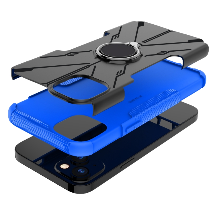 For iPhone 14 Plus Armor Bear Shockproof PC + TPU Phone Case with Ring(Blue) For iPhone 14 Plus Armor Bear Shockproof PC + TPU Phone Case with Ring(Blue)