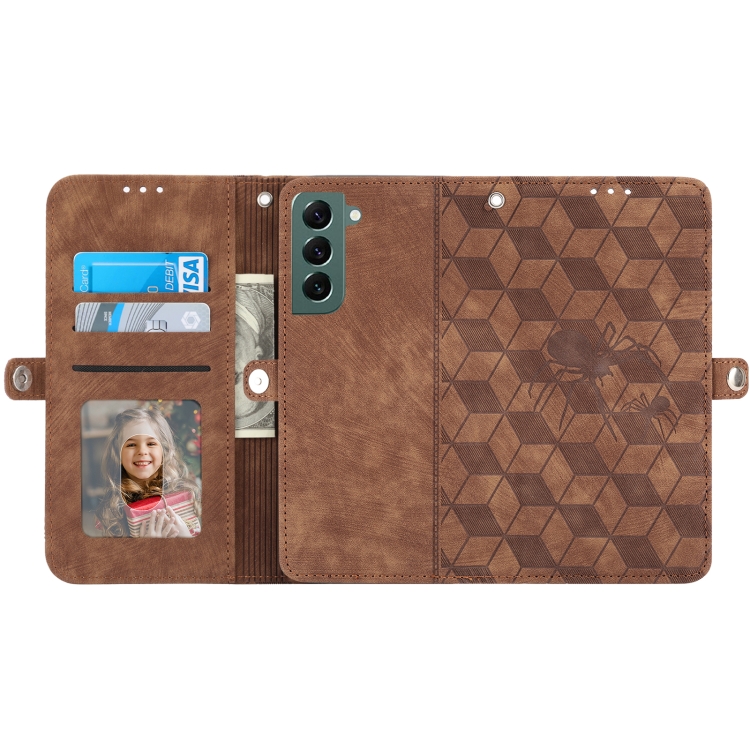 For Samsung Galaxy S22+ Spider Printed Leather Phone Case(Brown) For Samsung Galaxy S22+ Spider Printed Leather Phone Case(Brown)