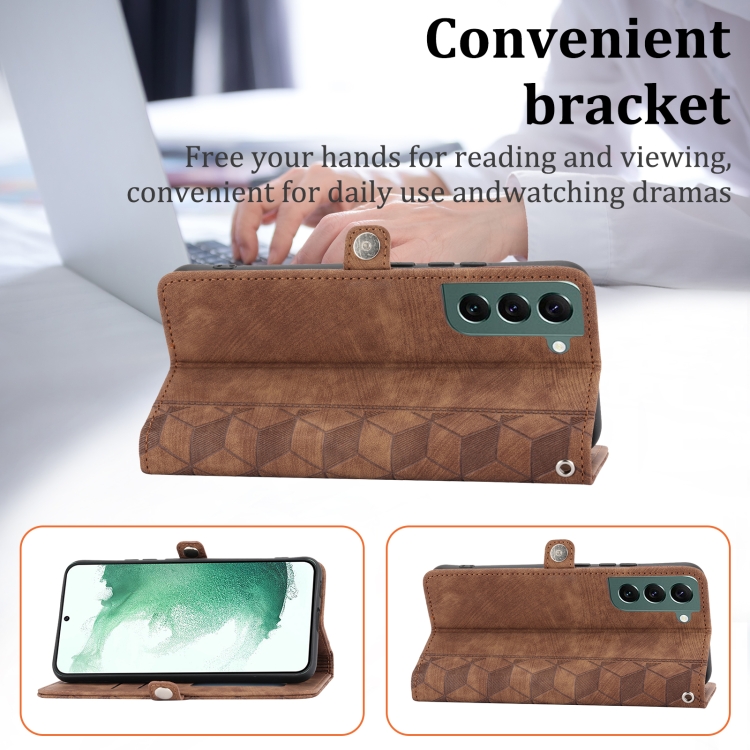 For Samsung Galaxy S22+ Spider Printed Leather Phone Case(Brown) For Samsung Galaxy S22+ Spider Printed Leather Phone Case(Brown)