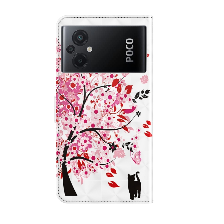 Para Xiaomi 13T Pro Funda de cuero para teléfono con patrón de pintura 3D  (gato debajo