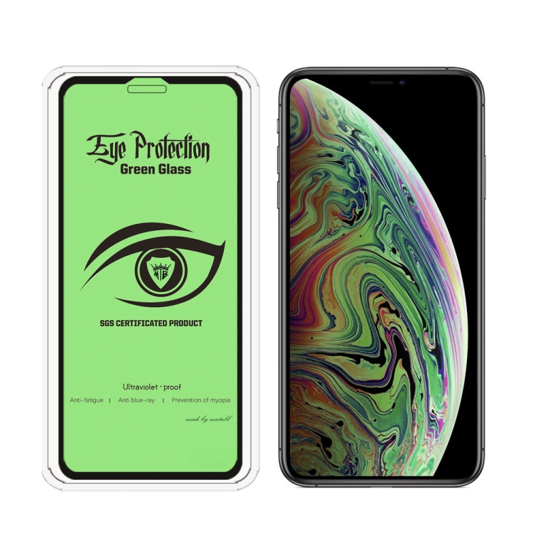 For iPhone XS Max MIETUBL 9H Hardness Eye-caring Anti-glare Green Light Tempered Glass Film