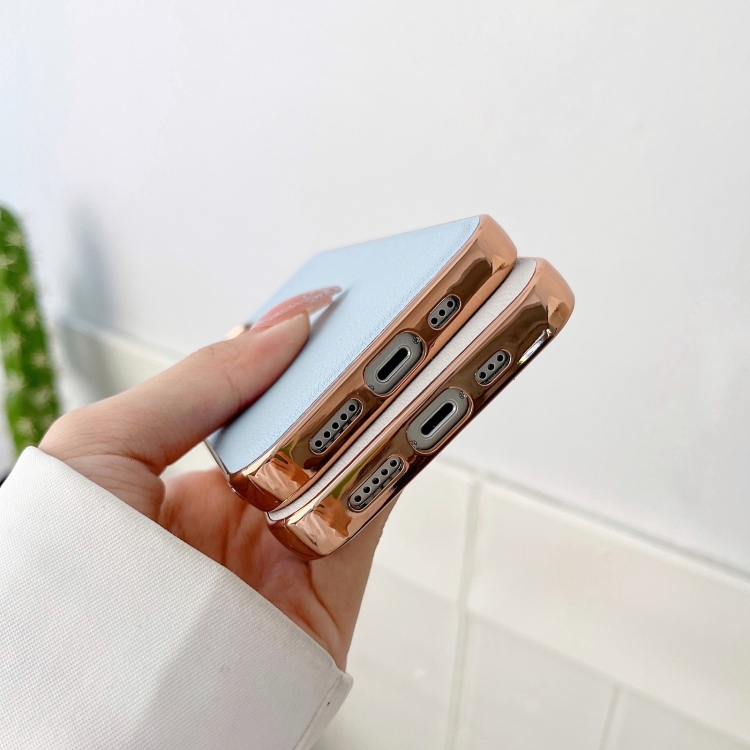 For iPhone 14 Pro Waves Series Nano Electroplating Genuine Leather Phone Case(Grey) For iPhone 14 Pro Waves Series Nano Electroplating Genuine Leather Phone Case(Grey)