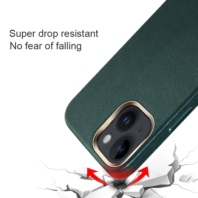 For iPhone 14 Mutural Mingdian Series PU + PC Full Coverage Shockproof Case(Green)
