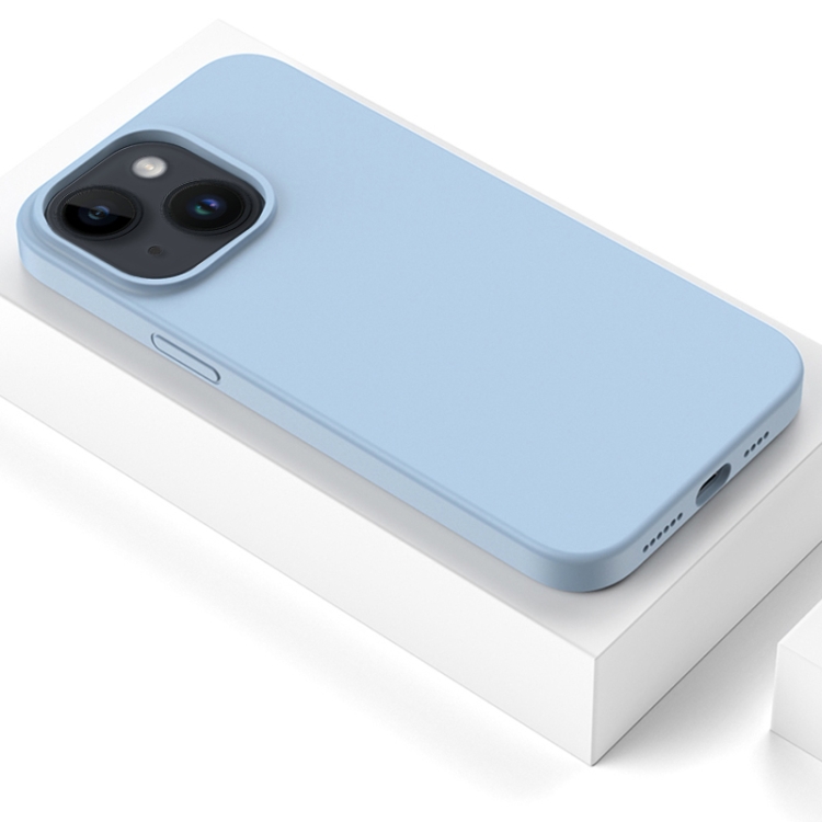 For iPhone 14 Mutural Karen Series Liquid Silicone Magsafe Phone Case(Misty Blue) For iPhone 14 Mutural Karen Series Liquid Silicone Magsafe Phone Case(Misty Blue)