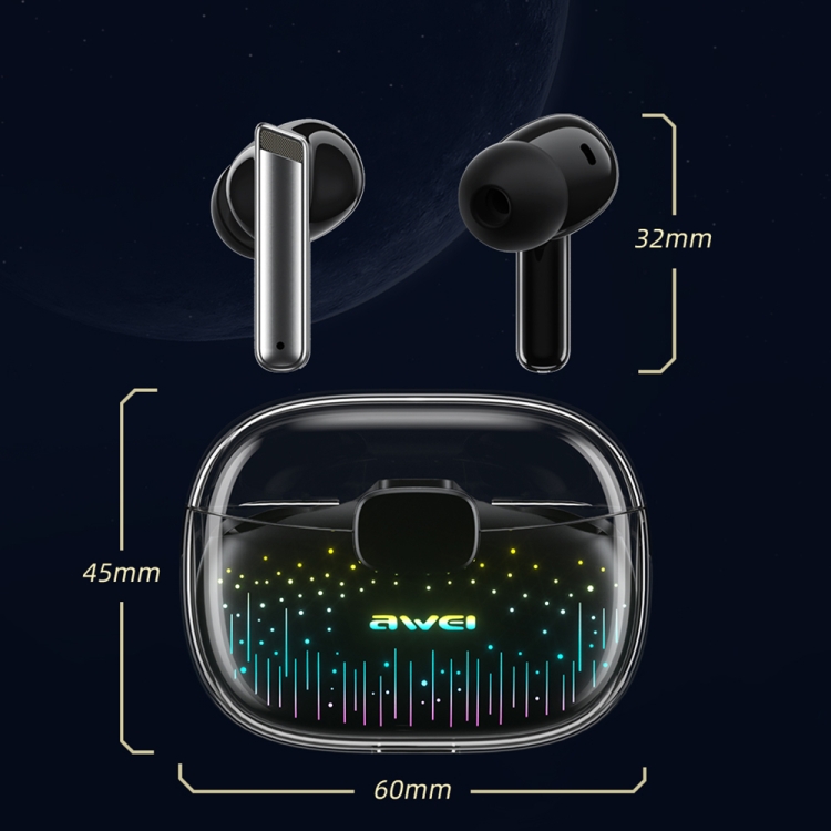awei T52 Pro True Wireles Gaming Bluetooth Earbuds(Glass Pattern) - B1