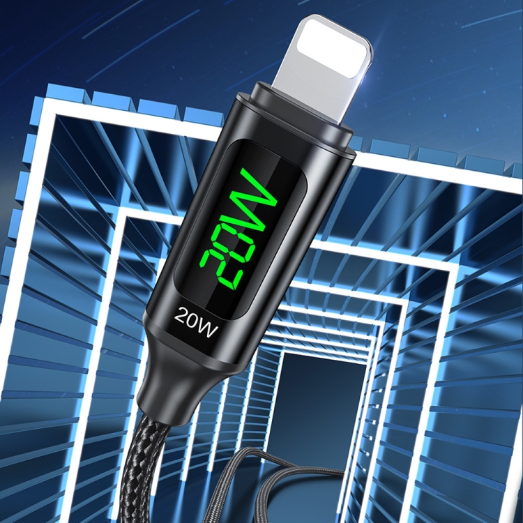 awei CL-123L 1m USB-C / Type-C to 8Pin Digital Display Data Fast Charging Cable awei CL-123L 1m USB-C / Type-C to 8Pin Digital Display Data Fast Charging Cable