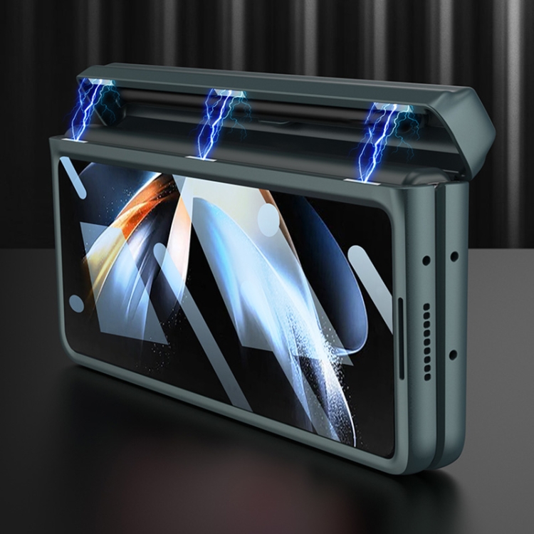 For Samsung Galaxy Z Fold4 GKK Integrated Magnetic Flip Plain Leather Phone Case with Pen Box(Carbon Fiber) For Samsung Galaxy Z Fold4 GKK Integrated Magnetic Flip Plain Leather Phone Case with Pen Box(Carbon Fiber)