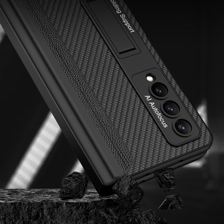 For Samsung Galaxy Z Fold4 GKK Integrated Magnetic Flip Plain Leather Phone Case with Pen Box(Carbon Fiber) For Samsung Galaxy Z Fold4 GKK Integrated Magnetic Flip Plain Leather Phone Case with Pen Box(Carbon Fiber)