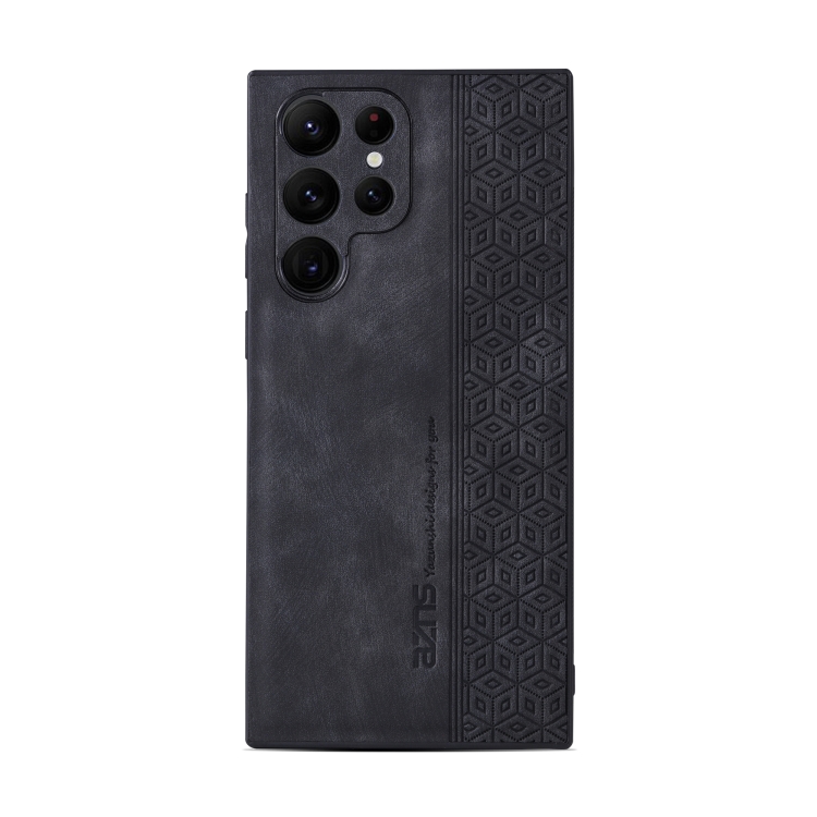 For Samsung Galaxy S22 Ultra 5G AZNS 3D Embossed Skin Feel Phone Case(Black) For Samsung Galaxy S22 Ultra 5G AZNS 3D Embossed Skin Feel Phone Case(Black)