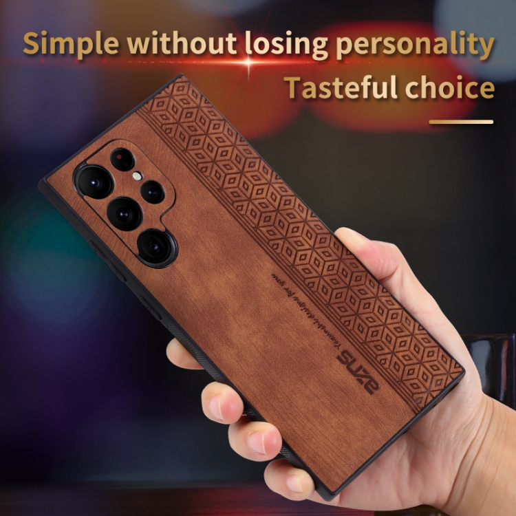 For Samsung Galaxy S22 Ultra 5G AZNS 3D Embossed Skin Feel Phone Case(Black) For Samsung Galaxy S22 Ultra 5G AZNS 3D Embossed Skin Feel Phone Case(Black)