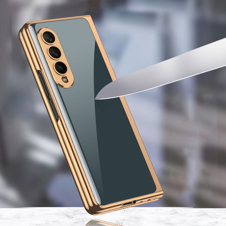 For Samsung Galaxy Z Fold4 GKK Integrated Electroplating Painted Glass Phone Case(Green) For Samsung Galaxy Z Fold4 GKK Integrated Electroplating Painted Glass Phone Case(Green)