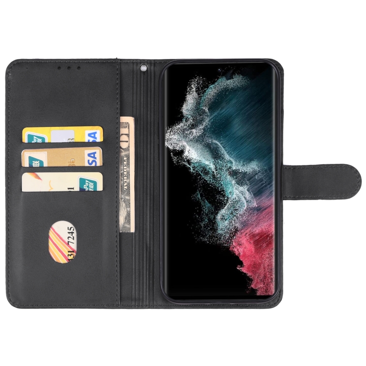 For Samsung Galaxy S23 Ultra 5G Leather Phone Case(Black) For Samsung Galaxy S23 Ultra 5G Leather Phone Case(Black)