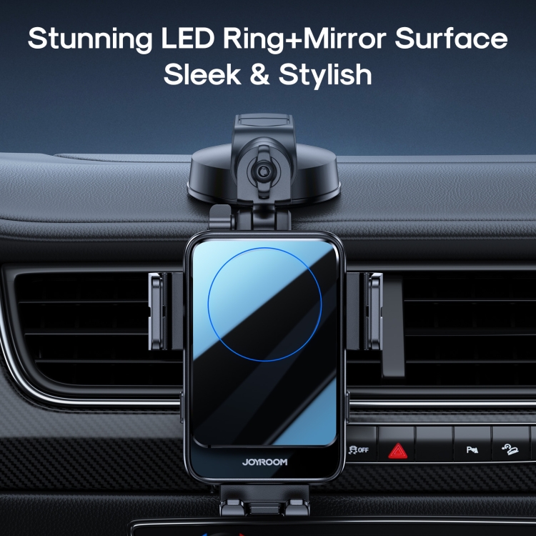 JOYROOM JR-ZS219 Electric Wireless Car Dashboard Charger Holder with LED Ring(Black) JOYROOM JR-ZS219 Electric Wireless Car Dashboard Charger Holder with LED Ring(Black)