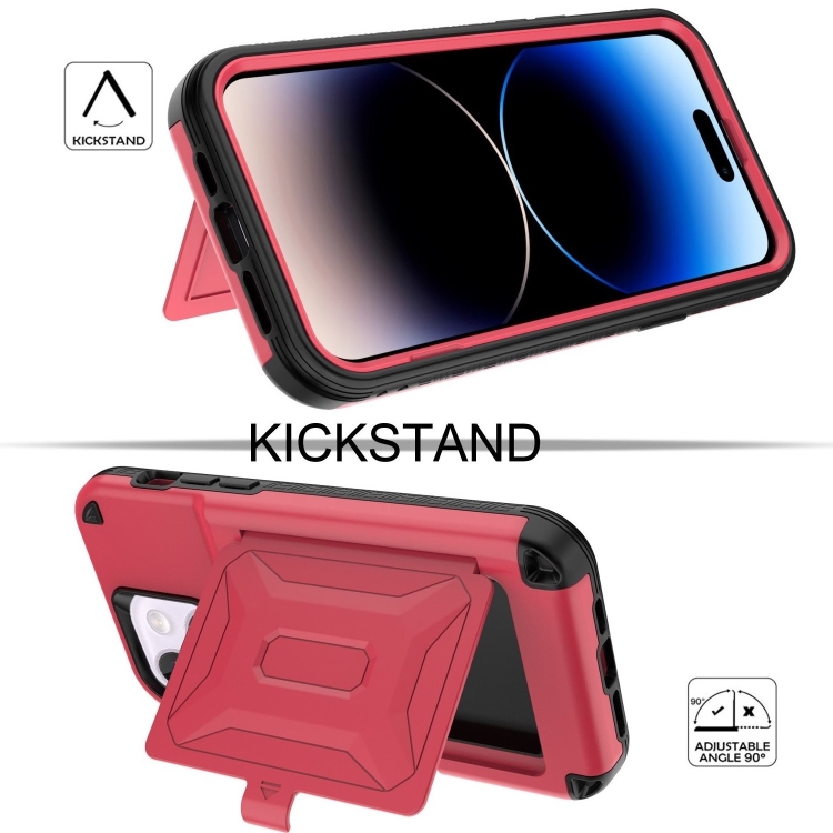 For iPhone 14 Plus 3 in 1 PC + TPU Mirror Phone Case(Red) For iPhone 14 Plus 3 in 1 PC + TPU Mirror Phone Case(Red)