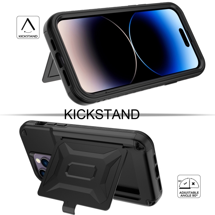 For iPhone 14 Pro 3 in 1 PC + TPU Mirror Phone Case(Black) For iPhone 14 Pro 3 in 1 PC + TPU Mirror Phone Case(Black)