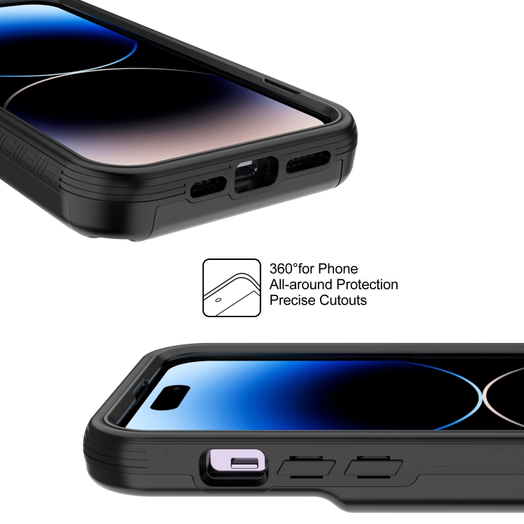 For iPhone 14 Pro 3 in 1 PC + TPU Mirror Phone Case(Black) For iPhone 14 Pro 3 in 1 PC + TPU Mirror Phone Case(Black)