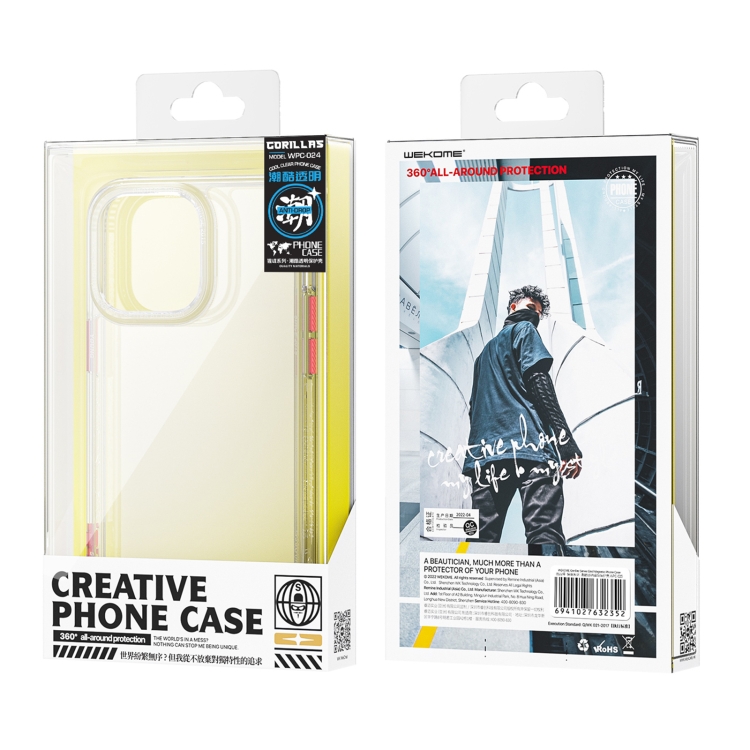 For iPhone 14 WEKOME Gorillas Clear Cool Phone Case(Transparent) For iPhone 14 WEKOME Gorillas Clear Cool Phone Case(Transparent)