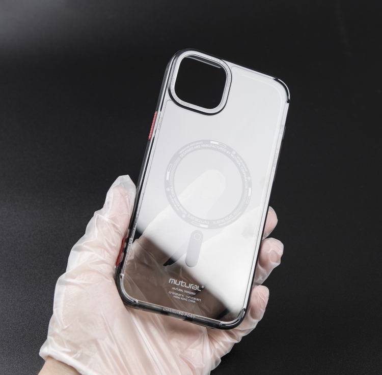 For iPhone 14 Mutural Armour Magsafe Phone Case(Transparent Black) For iPhone 14 Mutural Armour Magsafe Phone Case(Transparent Black)