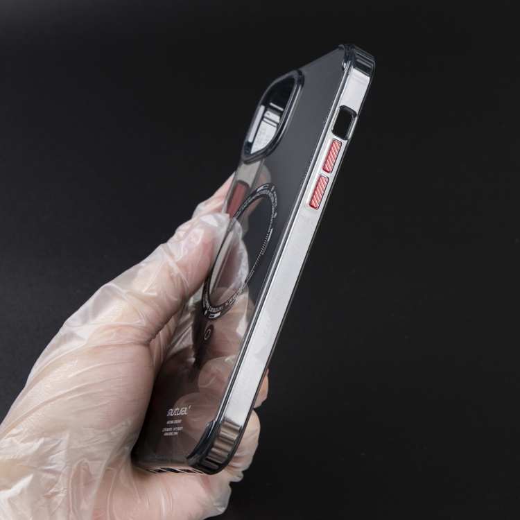 For iPhone 14 Mutural Armour Magsafe Phone Case(Transparent Black) For iPhone 14 Mutural Armour Magsafe Phone Case(Transparent Black)