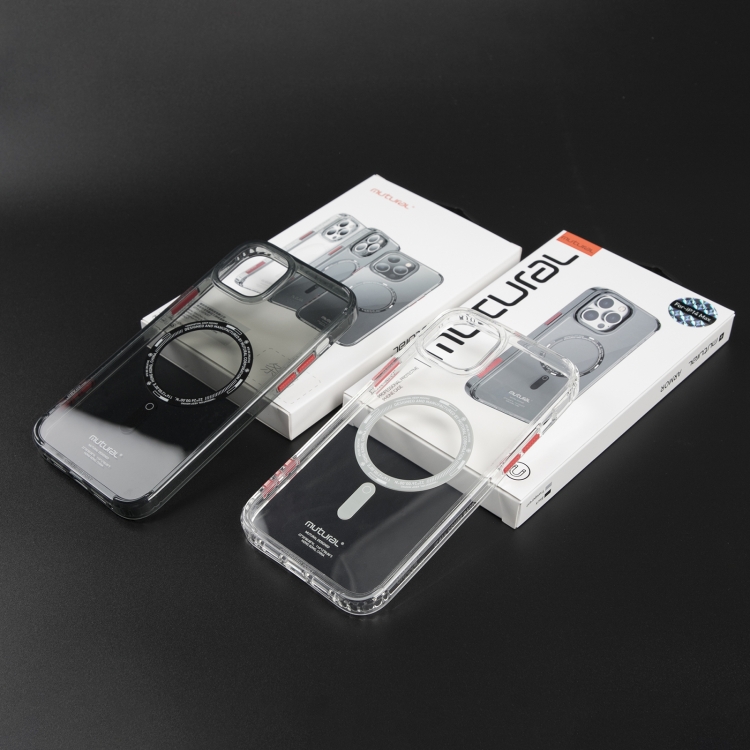 For iPhone 14 Mutural Armour Magsafe Phone Case(Transparent Black) For iPhone 14 Mutural Armour Magsafe Phone Case(Transparent Black)
