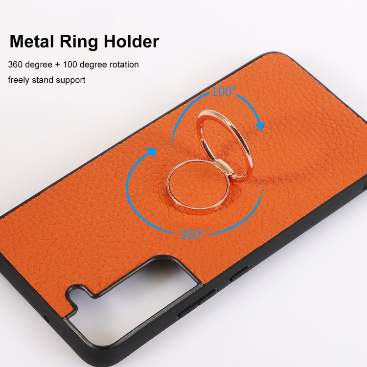 For Samsung Galaxy S22 5G Litchi Texture Magnetic Phone Case with Ring Holder(Red) For Samsung Galaxy S22 5G Litchi Texture Magnetic Phone Case with Ring Holder(Red)