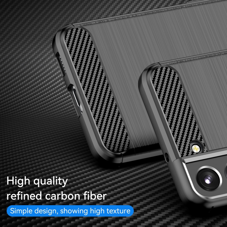 For Samsung Galaxy S23+ 5G Brushed Texture Carbon Fiber TPU Phone Case(Black) For Samsung Galaxy S23+ 5G Brushed Texture Carbon Fiber TPU Phone Case(Black)