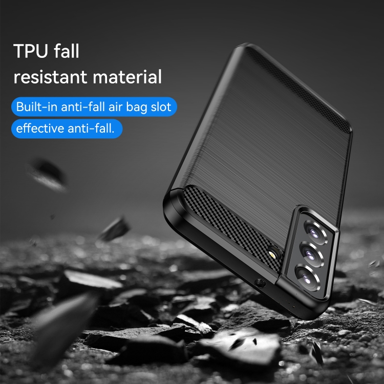 For Samsung Galaxy S23+ 5G Brushed Texture Carbon Fiber TPU Phone Case(Black) For Samsung Galaxy S23+ 5G Brushed Texture Carbon Fiber TPU Phone Case(Black)