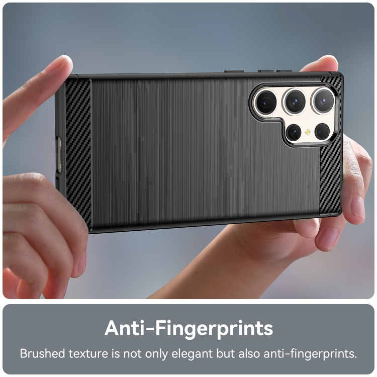 For Samsung Galaxy S23 Ultra 5G Brushed Texture Carbon Fiber TPU Phone Case(Black) For Samsung Galaxy S23 Ultra 5G Brushed Texture Carbon Fiber TPU Phone Case(Black)