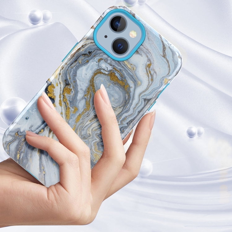 For iPhone 14 Plus Varnishing Water Stick TPU + Hard Plastic Phone Case(10022 Marble) For iPhone 14 Plus Varnishing Water Stick TPU + Hard Plastic Phone Case(10022 Marble)