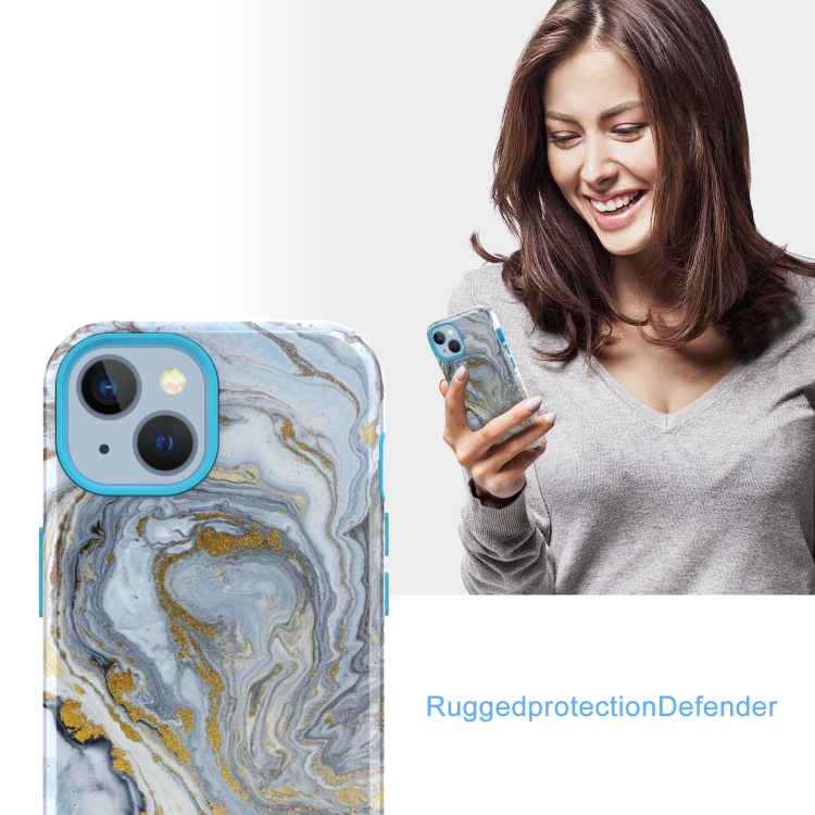 For iPhone 14 Plus Varnishing Water Stick TPU + Hard Plastic Phone Case(10022 Marble) For iPhone 14 Plus Varnishing Water Stick TPU + Hard Plastic Phone Case(10022 Marble)