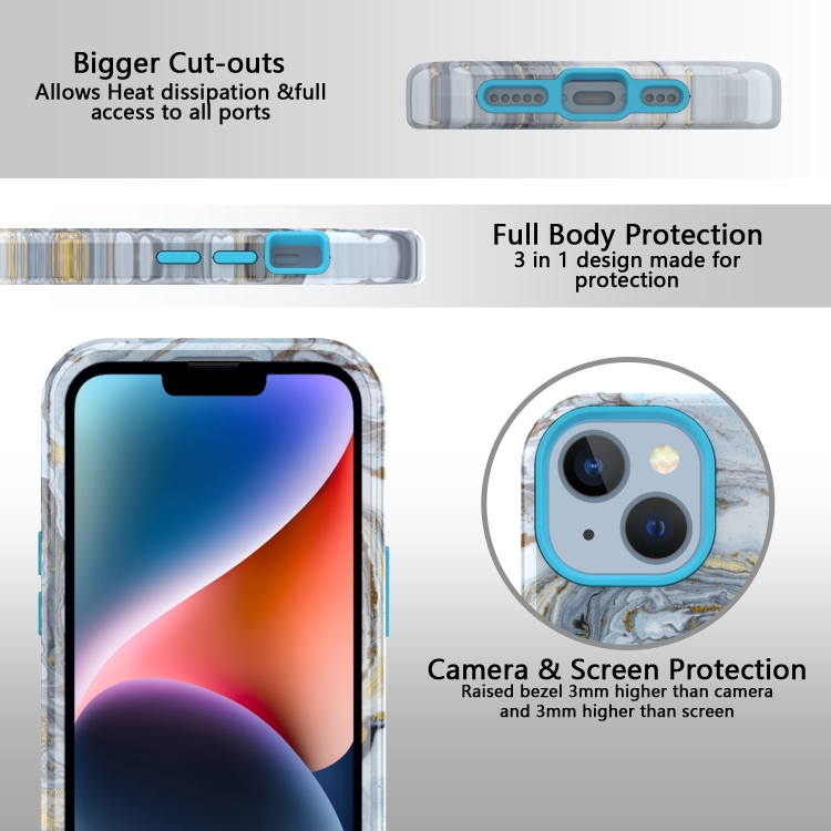 For iPhone 14 Plus Varnishing Water Stick TPU + Hard Plastic Phone Case(10022 Marble) For iPhone 14 Plus Varnishing Water Stick TPU + Hard Plastic Phone Case(10022 Marble)