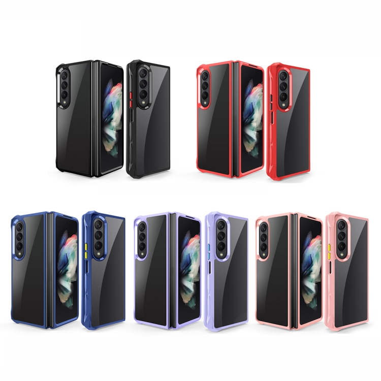 For Samsung Galaxy Z Fold4 Water Cube High Transparent Space Phone Case(Red) For Samsung Galaxy Z Fold4 Water Cube High Transparent Space Phone Case(Red)