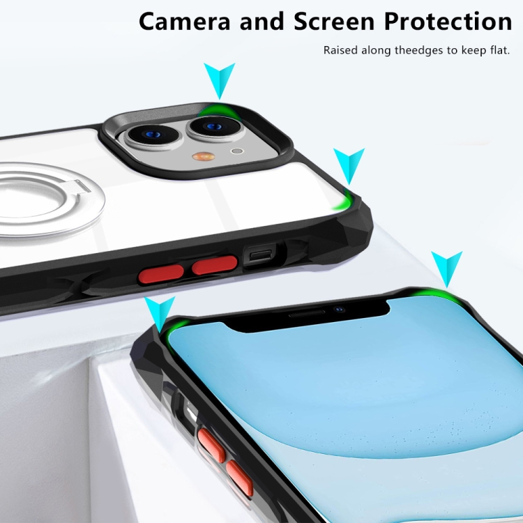 For iPhone 12 Water Cube High Permeability Space Phone Case with Invisible Holder(Pink) For iPhone 12 Water Cube High Permeability Space Phone Case with Invisible Holder(Pink)