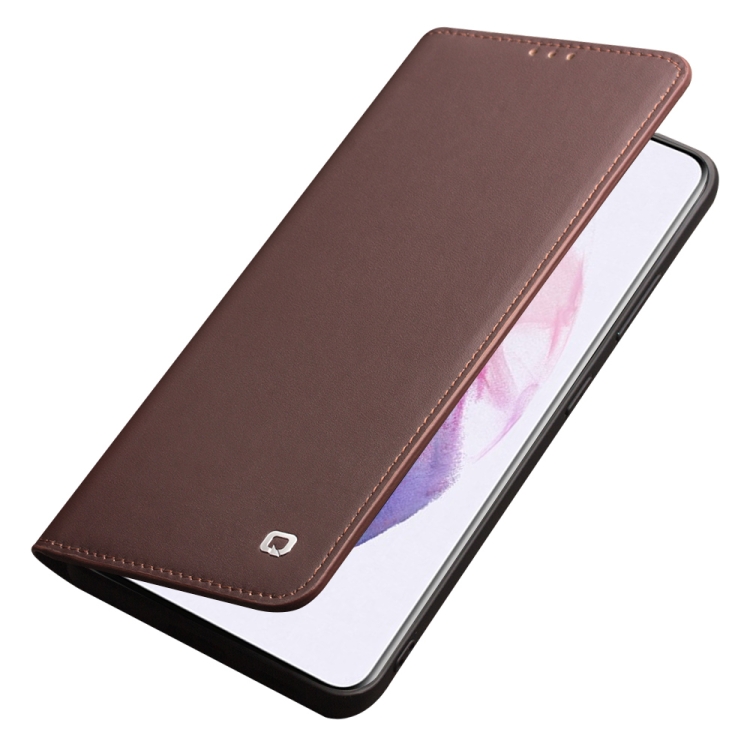 For Samsung Galaxy S21 5G QIALINO Classic Gen2 Genuine Leather Phone Case(Brown) For Samsung Galaxy S21 5G QIALINO Classic Gen2 Genuine Leather Phone Case(Brown)