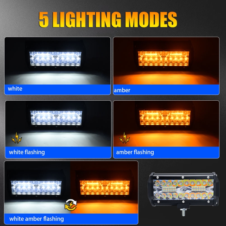 3Rangées Barre LED 15 pouces Barre Lumineuse LED Projecteur de