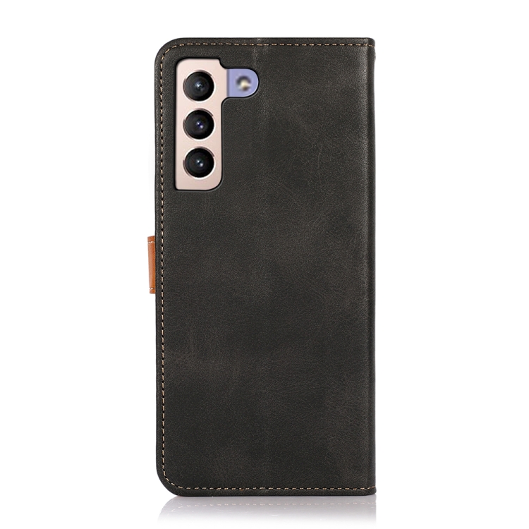 For Samsung Galaxy S23+ KHAZNEH Dual-color Cowhide Texture Leather Phone Case(Black) For Samsung Galaxy S23+ KHAZNEH Dual-color Cowhide Texture Leather Phone Case(Black)