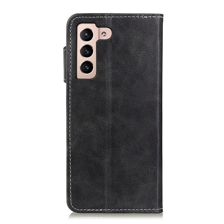 For Samsung Galaxy S23 S-Type Stitching Calf Texture Leather Phone Case(Black)