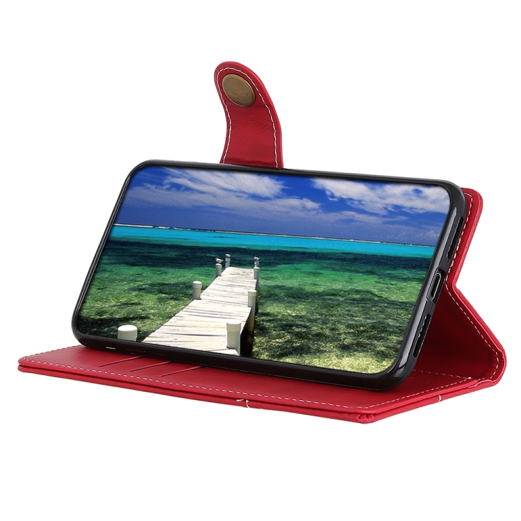 For Samsung Galaxy S23 Ultra S-Type Stitching Calf Texture Leather Phone Case(Red)