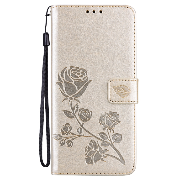 For iPhone 14 Pro Rose Embossed Flip PU Leather Phone Case(Gold) For iPhone 14 Pro Rose Embossed Flip PU Leather Phone Case(Gold)
