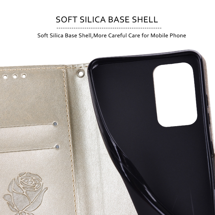 For iPhone 14 Pro Rose Embossed Flip PU Leather Phone Case(Gold) For iPhone 14 Pro Rose Embossed Flip PU Leather Phone Case(Gold)