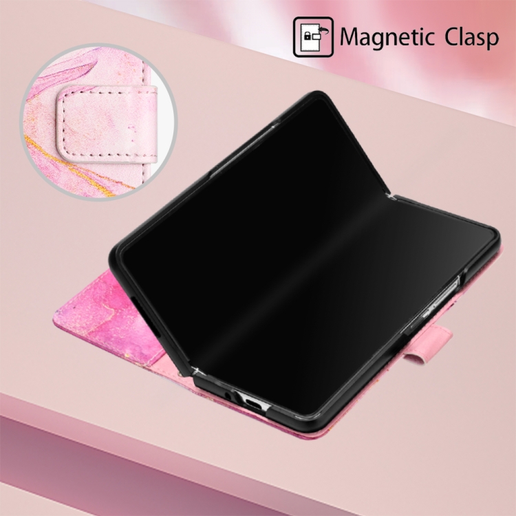 For Samsung Galaxy Z Fold4 PT003 Marble Pattern Flip Leather Phone Case(Pink Purple Gold LS001) For Samsung Galaxy Z Fold4 PT003 Marble Pattern Flip Leather Phone Case(Pink Purple Gold LS001)