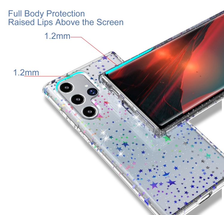 For Samsung Galaxy S22 Ultra 5G Laser IMD Phone Case(GWL041BL Star)