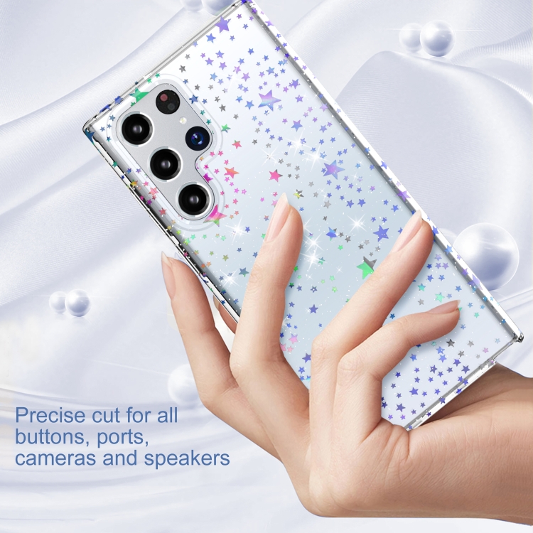 For Samsung Galaxy S22 Ultra 5G Laser IMD Phone Case(GWL041BL Star)