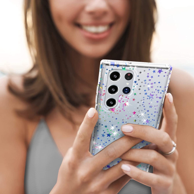 For Samsung Galaxy S22 Ultra 5G Laser IMD Phone Case(GWL041BL Star)