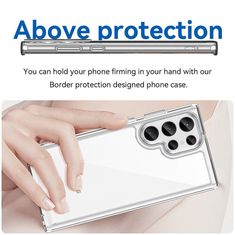 For Samsung Galaxy S23 Ultra 5G Colorful Series Acrylic + TPU Phone Case(Transparent) For Samsung Galaxy S23 Ultra 5G Colorful Series Acrylic + TPU Phone Case(Transparent)