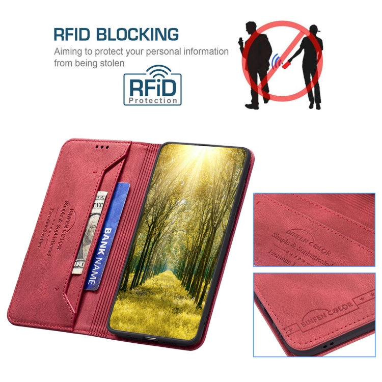 For Samsung Galaxy S23 5G Magnetic RFID Blocking Anti-Theft Leather Phone Case(Red) For Samsung Galaxy S23 5G Magnetic RFID Blocking Anti-Theft Leather Phone Case(Red)